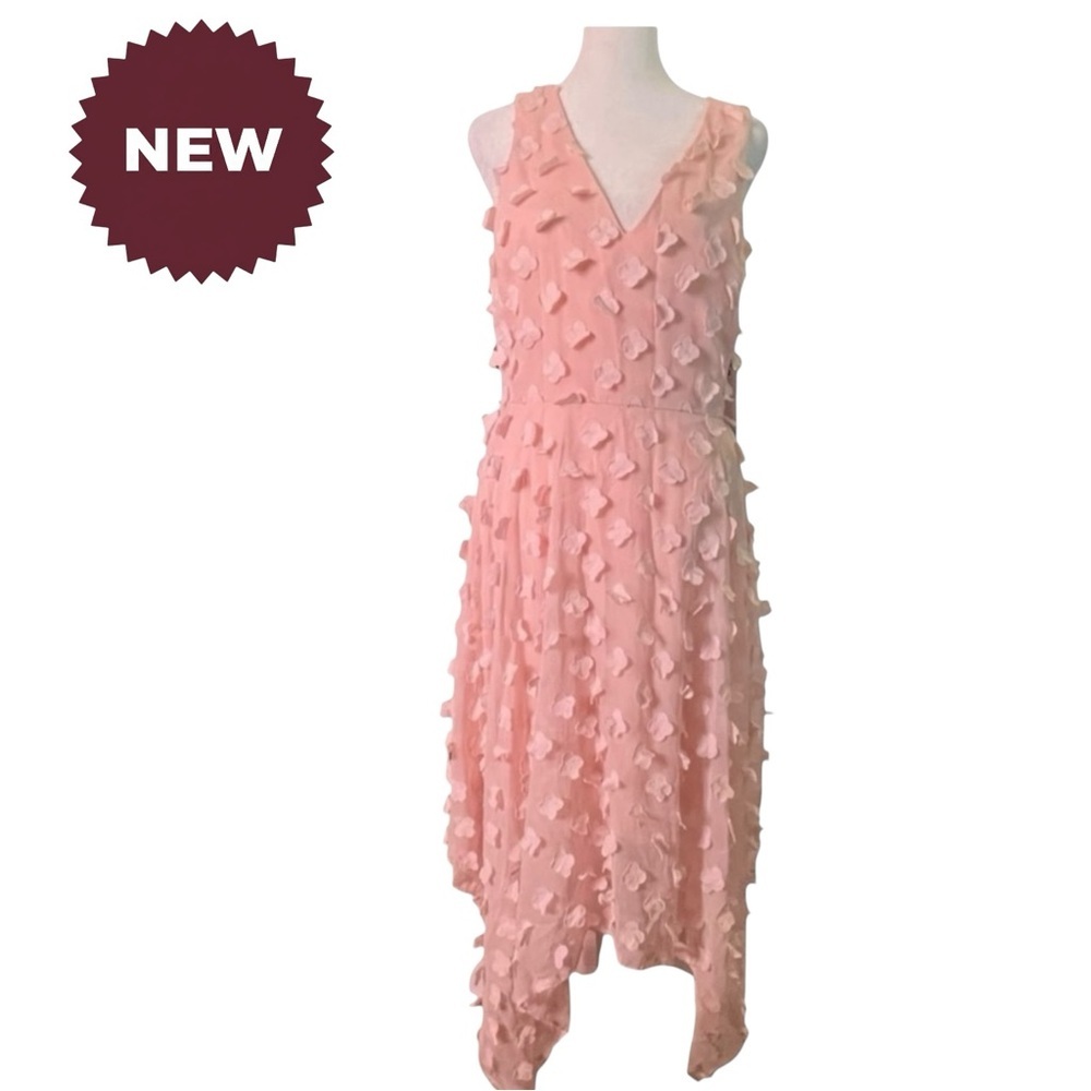 Active Seller! Kensie Blush Floral Midi Dress Size 6 Easter Spring
